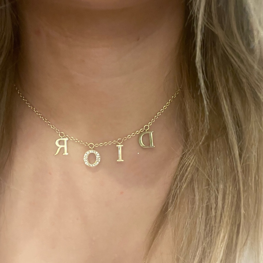Dior Gold Necklace with Crystal Accents